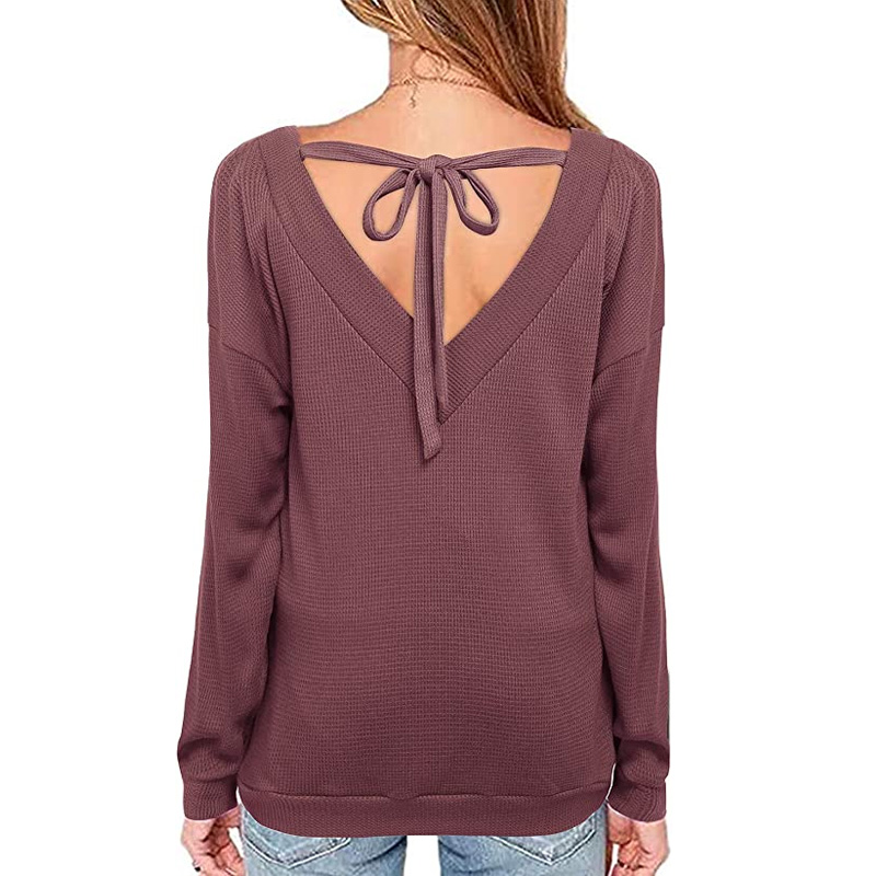 Women's V-Neck Long Sleeve Casual Sweater